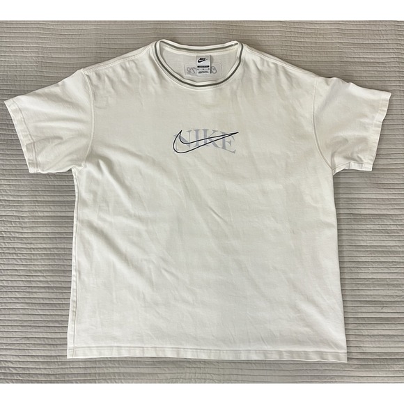 Nike Other - Nike Premium Loose Fit Essential Shirt Striped Collar Off White Baggy Mens XL